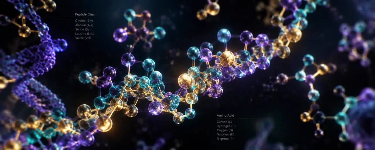 Glowing peptide amino-acid chains
